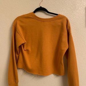 yellow cropped sweatshirt